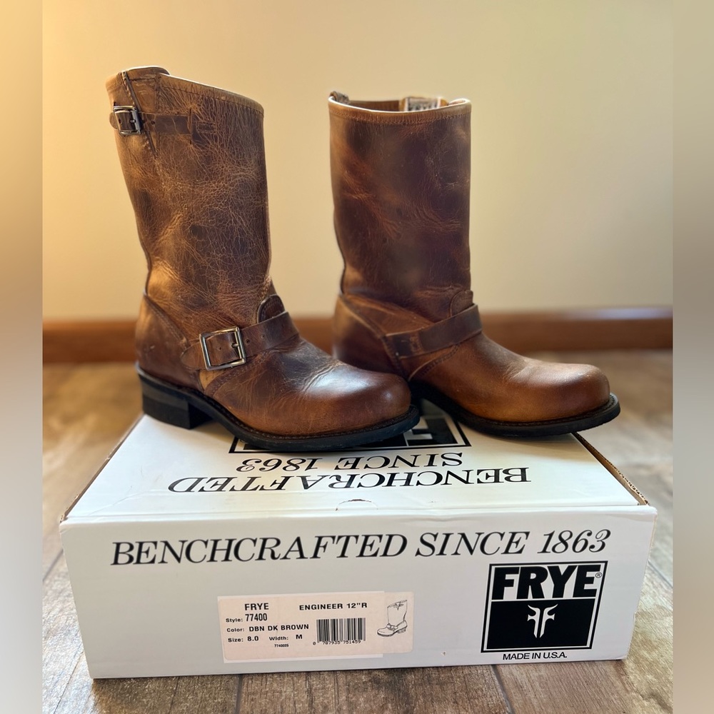 Frye Women’s Engineer 12R Boot - Size 8 - Dark Brown